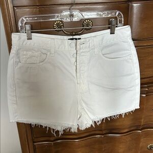 7 For All Mankind High Waist White Shorts